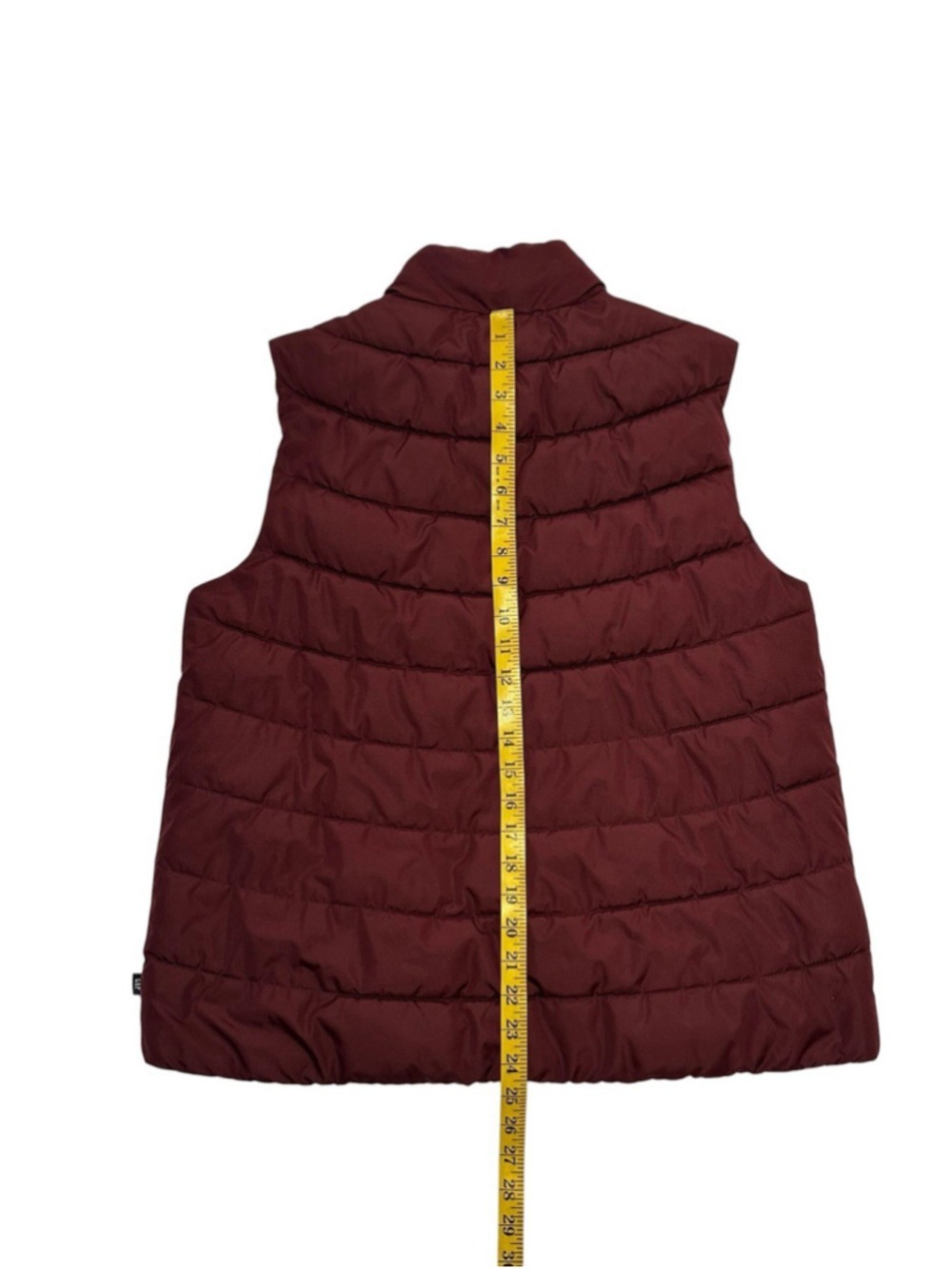 GAP Water-Resistant Puffer Vest Womens Large Burgundy Full Zip Fall Vest Pockets - Picture 12 of 13